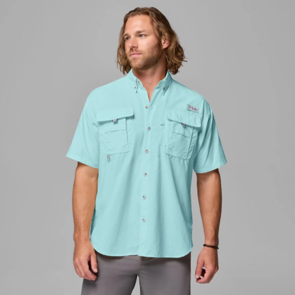 Columbia PFG - Men’s Bahama Aqua Blue Short Sleeve Fishing Shirt - Size L​​